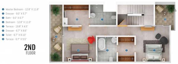  pyramid-county-bhukum Floor Plan Second Floor Plan