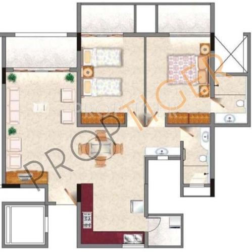 Rohan Jharoka (2BHK+2T (1,369 sq ft) 1369 sq ft)