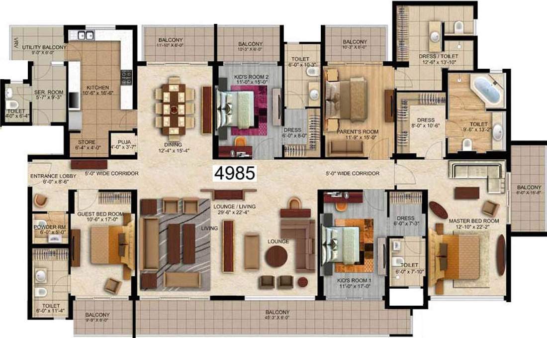 Keystone Wadhawan Floors (5BHK+5T (4,985 sq ft) + Servant Room 4985 sq ft)
