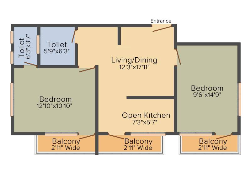 Debnath Shibalaya Apartment (2BHK+2T (969 sq ft) 969 sq ft)