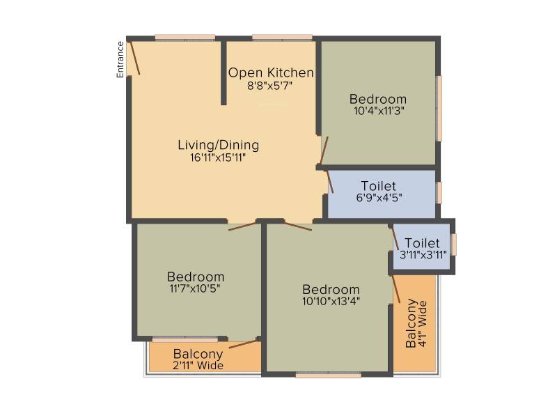 Debnath Shibalaya Apartment (3BHK+3T (995 sq ft) 995 sq ft)