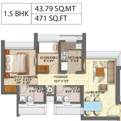Runwal Forest Tower 1 To 4 (1BHK+1T (471.35 sq ft) + Study Room 471.35 sq ft) Runwal Forest Tower 1 To 4 (1BHK+1T (471.35 sq ft) + Study Room 471.35 sq ft)