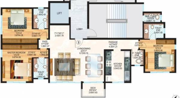 floorPlan of Sheth Vasant Oasis Lillium Bldg 16