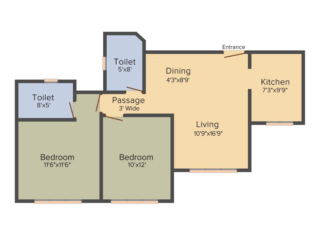 Kukreja Chembur Heights II (2BHK+2T (690 sq ft) 690 sq ft)