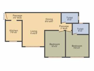 Kukreja Chembur Heights II (2BHK+2T (775 sq ft) 775 sq ft) Kukreja Chembur Heights II (2BHK+2T (775 sq ft) 775 sq ft)