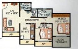 Rai Residency Baliram Enclave Floor Plan (2BHK+2T)