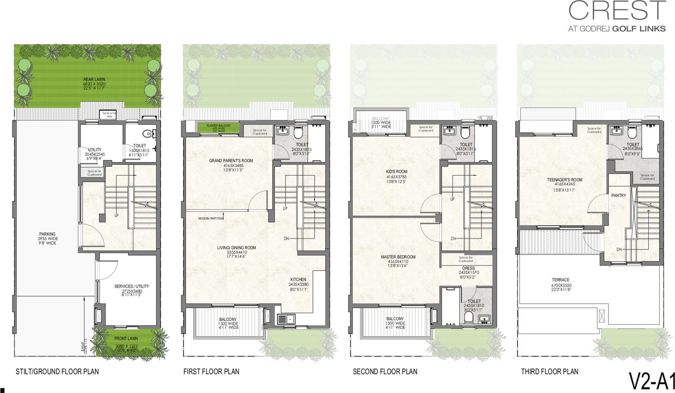 Godrej Crest (4BHK+5T (3,029 sq ft) 3029 sq ft)