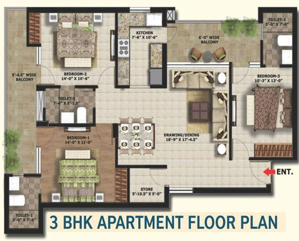 MP Metro Towers Features For A Richer Life (3BHK+3T (1,650 sq ft) 1650 sq ft)