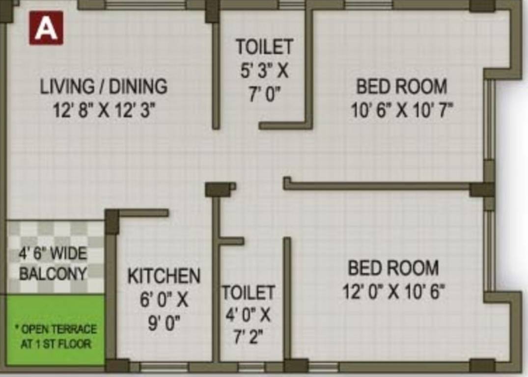 Magnolia Magnet (2BHK+2T (896 sq ft) 896 sq ft)