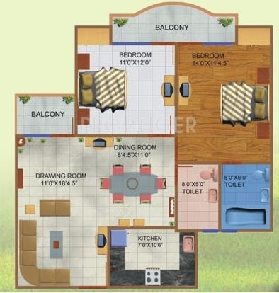 JNC Princess Park (2BHK+2T (1,310 sq ft) 1310 sq ft)