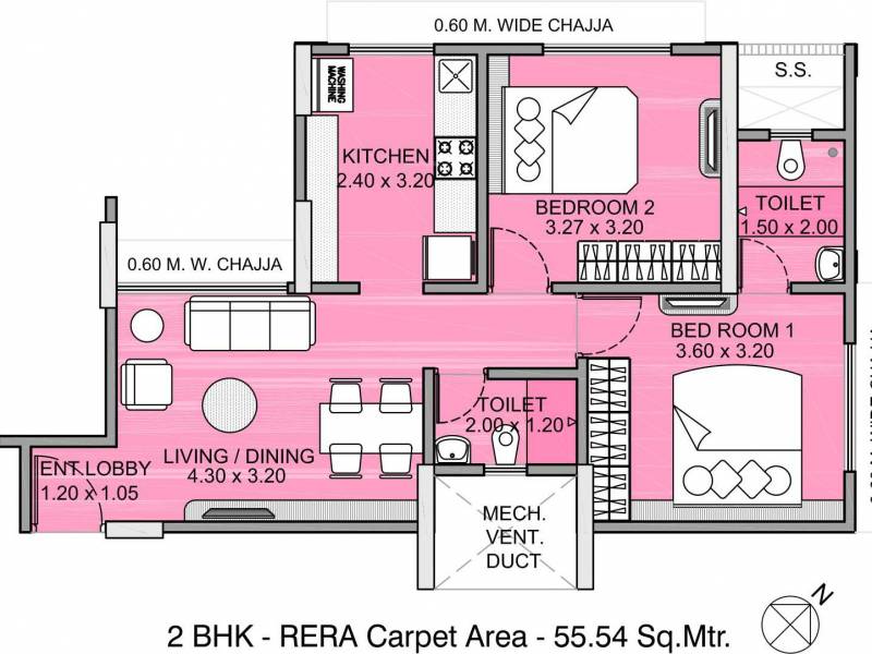 Integrated Integrated Kamal (2BHK+2T (597.83 sq ft) 597.83 sq ft)