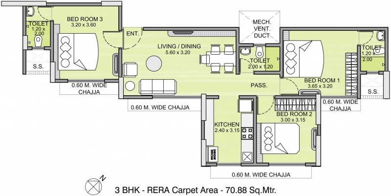 Integrated Integrated Kamal (3BHK+3T (763 sq ft) 763 sq ft)