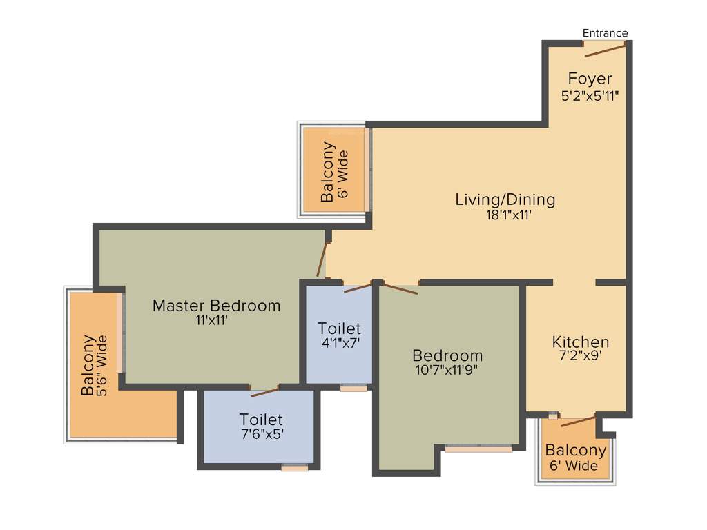 MGH Mulberry County (2BHK+2T (1,075 sq ft) 1075 sq ft)