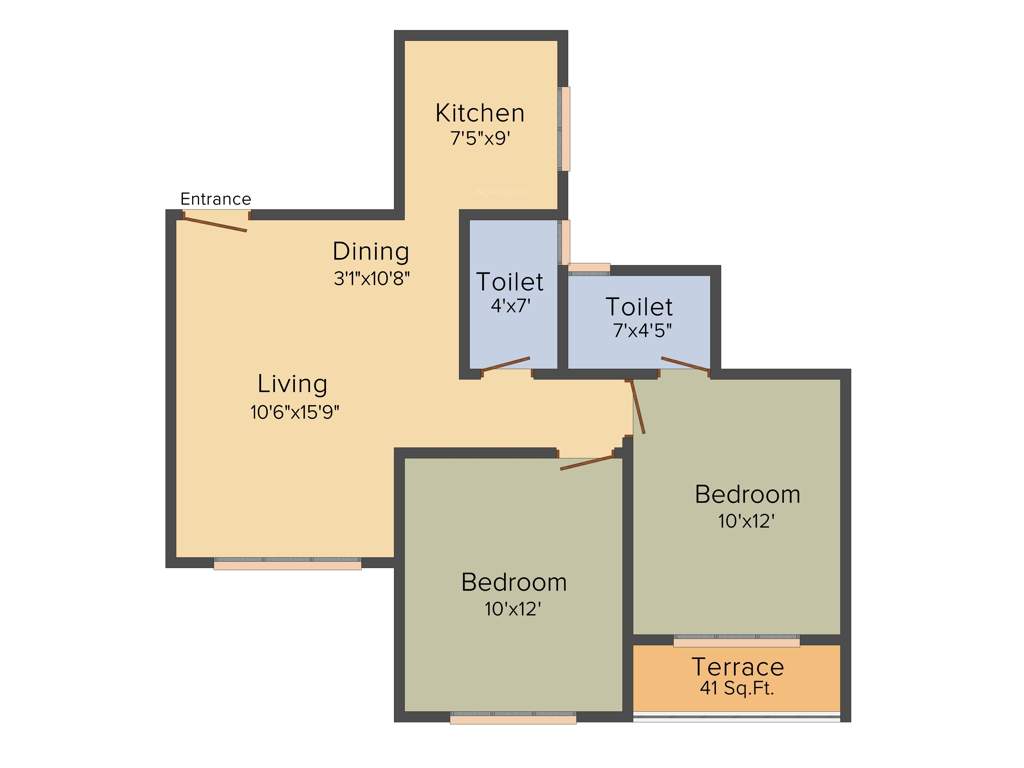 Greenscape Kalpana Horizon Estate (2BHK+2T (480.39 sq ft) 480.39 sq ft)