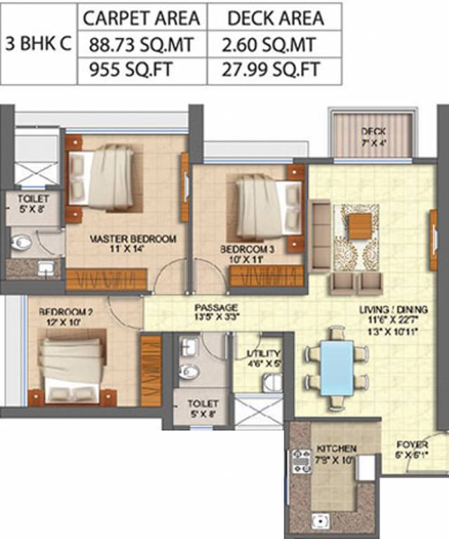 Runwal Forest Tower 9 To 11 (3BHK+2T (955.08 sq ft) 955.08 sq ft) Runwal Forest Tower 9 To 11 (3BHK+2T (955.08 sq ft) 955.08 sq ft)