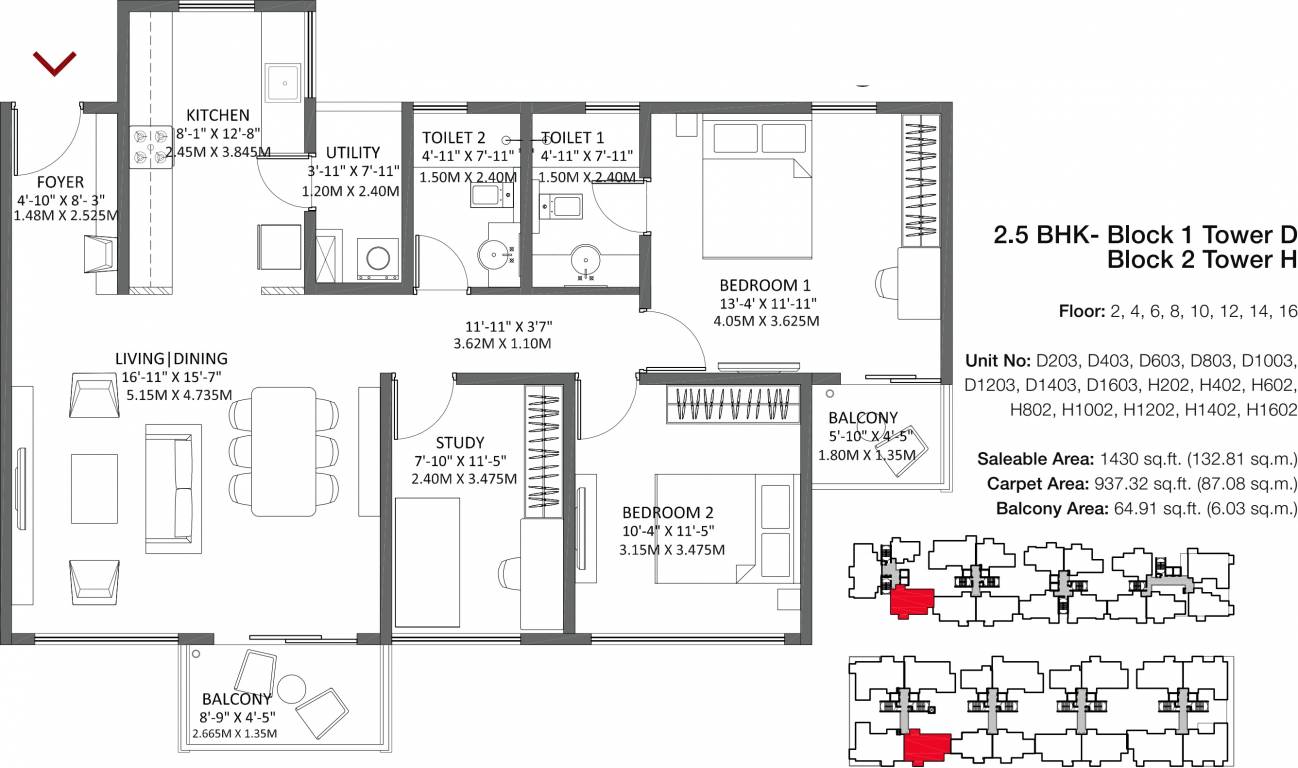 Godrej Air (2BHK+2T (1,430 sq ft) + Study Room 1430 sq ft) Godrej Air (2BHK+2T (1,430 sq ft) + Study Room 1430 sq ft)