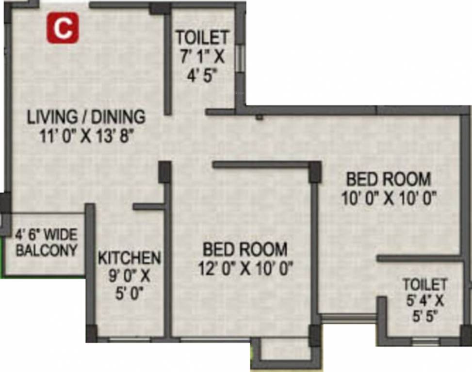 Magnolia Prime (2BHK+2T (795 sq ft) 795 sq ft)