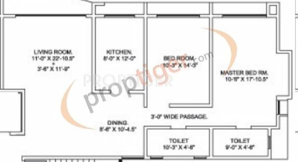 Jangid Group Saryu Floor Plan (2BHK+2T)