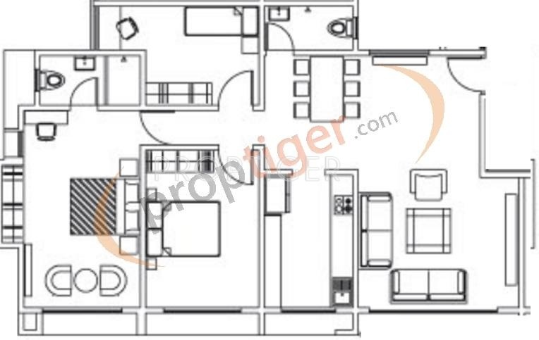 Jangid Group Saryu Floor Plan (3BHK+3T)