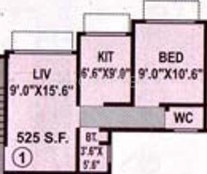 Abrol Krishna Yashodhan (1BHK+1T (525 sq ft) 525 sq ft)