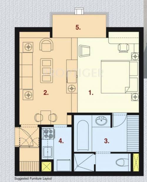 Silverglades Peach Tree (1BHK+1T (710 sq ft) 710 sq ft)