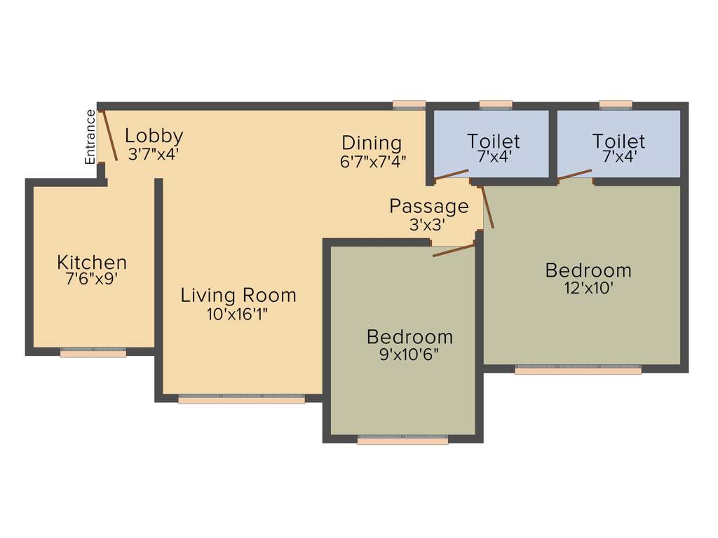 Raj Arcades Kalpavruksh Heights (2BHK+2T (609.45 sq ft) 609.45 sq ft)