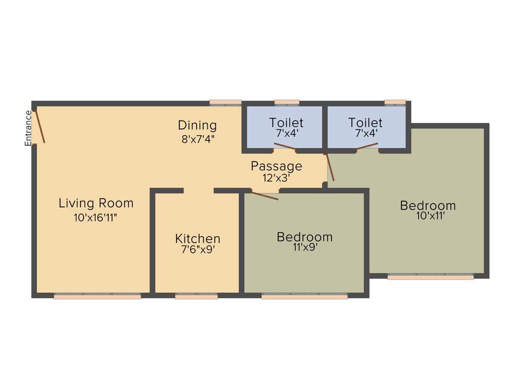 Raj Arcades Kalpavruksh Heights (2BHK+2T (647.66 sq ft) 647.66 sq ft)