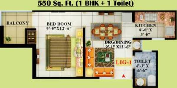 APS Gold Homes (1BHK+1T (550 sq ft) 550 sq ft)