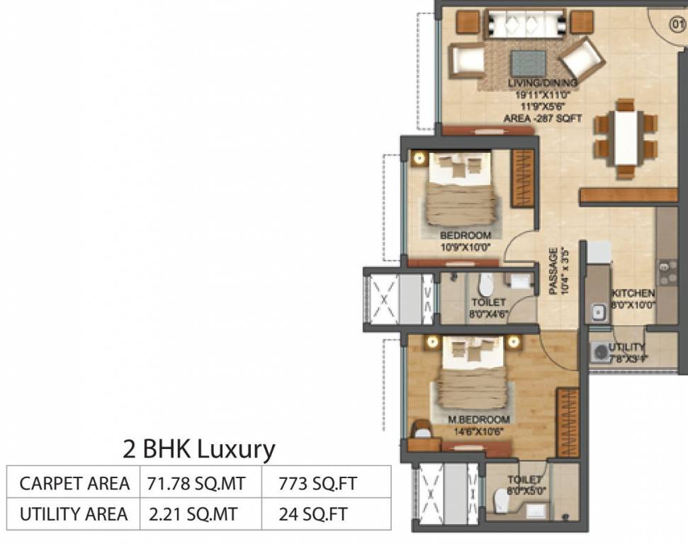 Runwal Bliss Wing D (2BHK+2T (772.63 sq ft) 772.63 sq ft) Runwal Bliss Wing D (2BHK+2T (772.63 sq ft) 772.63 sq ft)