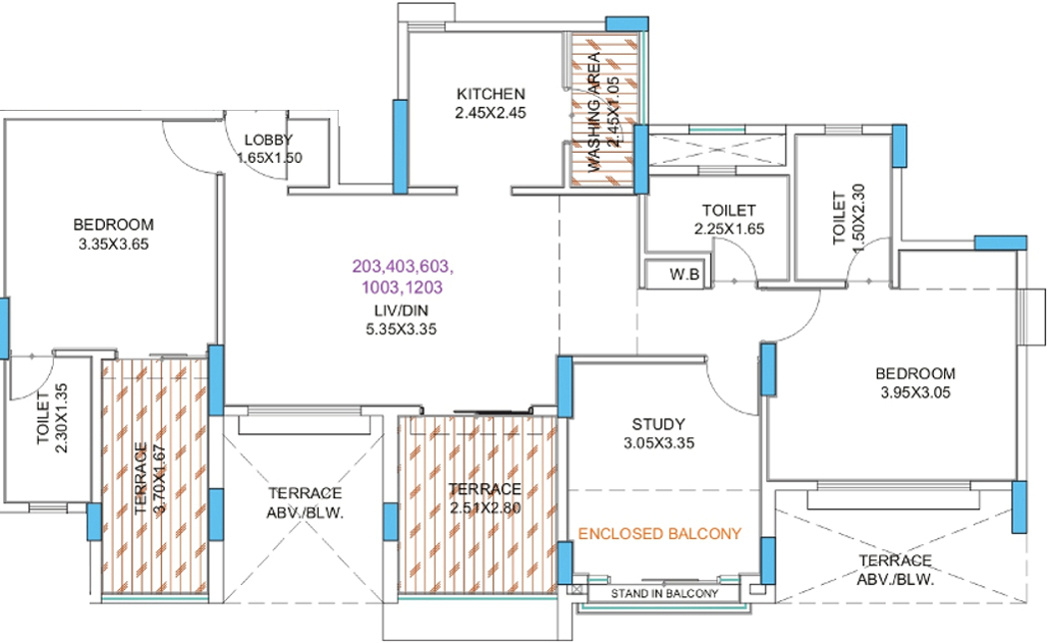 Guardian Eastern Meadows Phase 1 (3BHK+3T (822.79 sq ft) 822.79 sq ft)