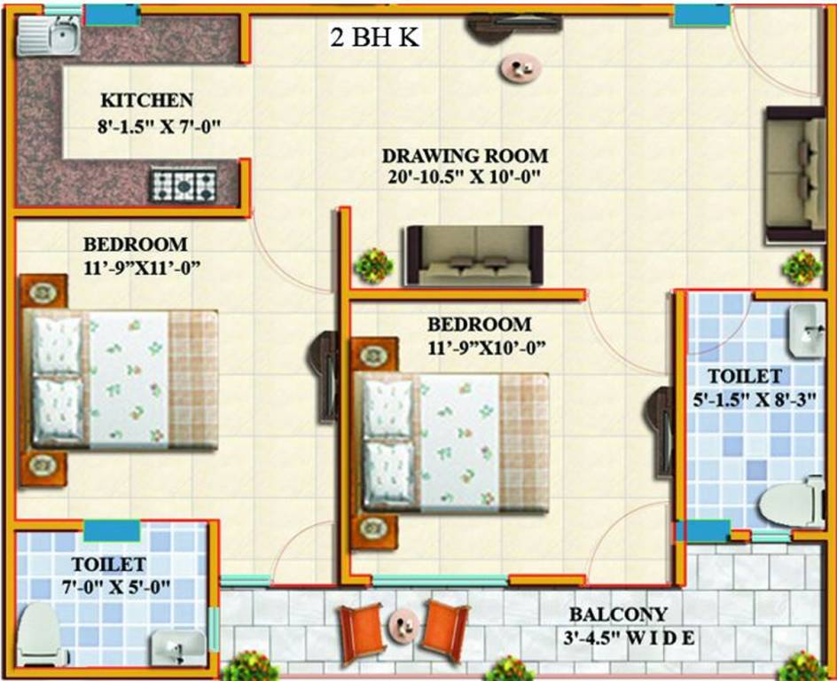 Alankar Vally (2BHK+2T (870 sq ft) 870 sq ft)