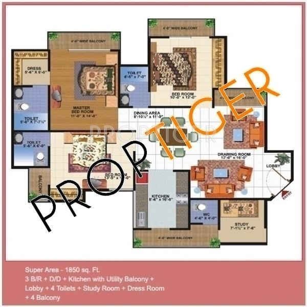 DSR Krishna Royale (3BHK+4T (1,850 sq ft) 1850 sq ft)