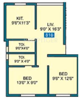 Baria Unique (2BHK+2T (810 sq ft) 810 sq ft)
