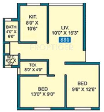 Baria Unique (2BHK+2T (880 sq ft) 880 sq ft)