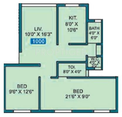 Baria Unique (2BHK+2T (1,000 sq ft) 1000 sq ft)