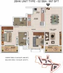 Salarpuria Sattva Park Cubix (2BHK+2T (997 sq ft) 997 sq ft) Salarpuria Sattva Park Cubix (2BHK+2T (997 sq ft) 997 sq ft)