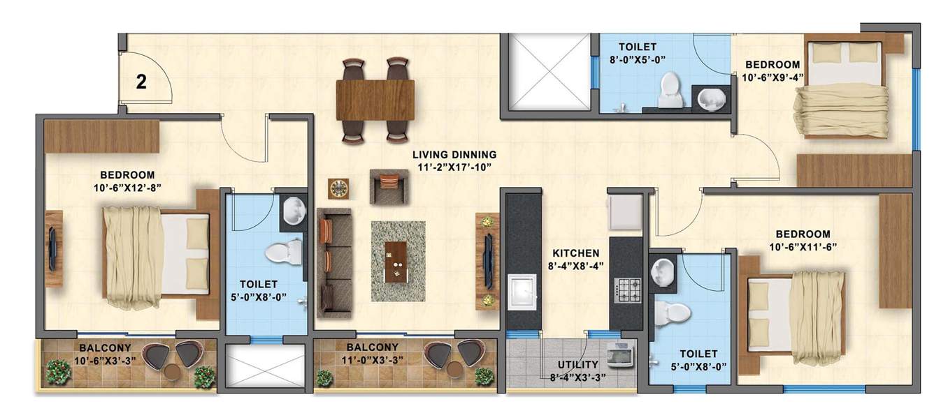 Definer Kingdom Phase 2 (3BHK+3T (1,356 sq ft) + Pooja Room 1356 sq ft)