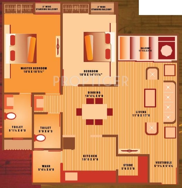 JP Harmony (2BHK+2T (1,435 sq ft) 1435 sq ft)