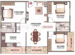 SLV Royal (3BHK+2T (1,283 sq ft) 1283 sq ft) SLV Royal (3BHK+2T (1,283 sq ft) 1283 sq ft)