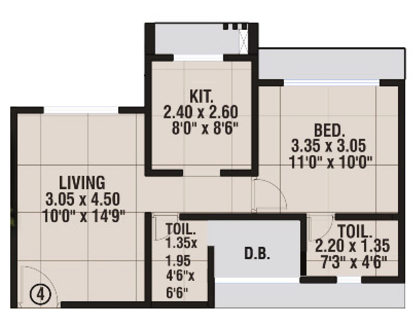 Amardeep Anutham (1BHK+1T (435.18 sq ft) 435.18 sq ft)
