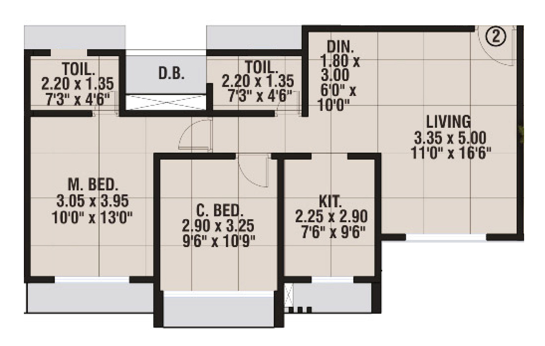 Amardeep Anutham (2BHK+2T (675.22 sq ft) 675.22 sq ft)