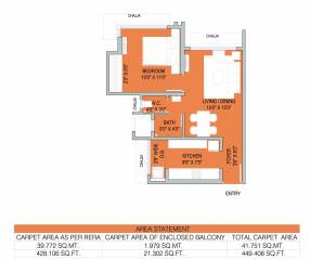 Karnani Ambika City (1BHK+1T (428.1 sq ft) 428.1 sq ft)
