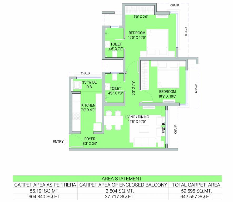 Karnani Ambika City (2BHK+2T (604.83 sq ft) 604.83 sq ft)