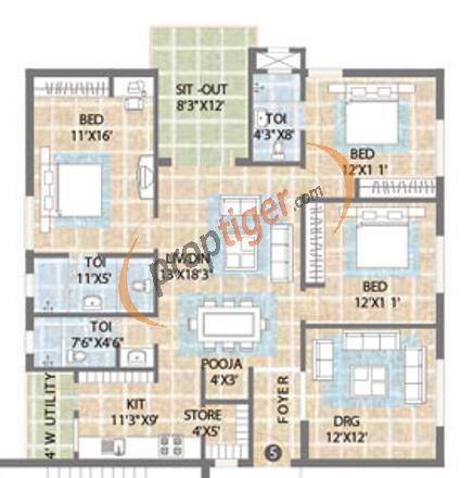 Vertex Sadguru Krupa (3BHK+3T (1,815 sq ft) Pooja Room 1815 sq ft) Vertex Sadguru Krupa (3BHK+3T (1,815 sq ft) Pooja Room 1815 sq ft)