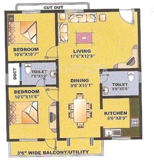 SLV Enclave (2BHK+2T (1,098 sq ft) 1098 sq ft) SLV Enclave (2BHK+2T (1,098 sq ft) 1098 sq ft)