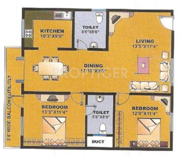 SLV Enclave (2BHK+2T (1,283 sq ft) 1283 sq ft) SLV Enclave (2BHK+2T (1,283 sq ft) 1283 sq ft)