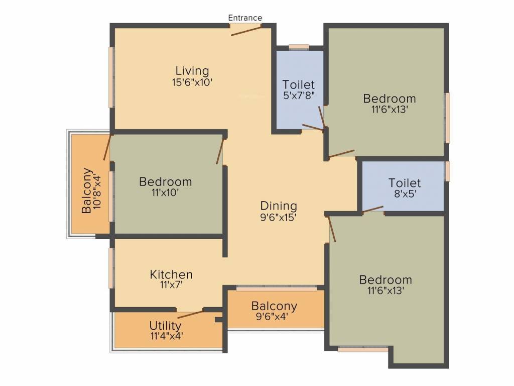 Navya Nisarga (3BHK+2T (1,280 sq ft) 1280 sq ft)