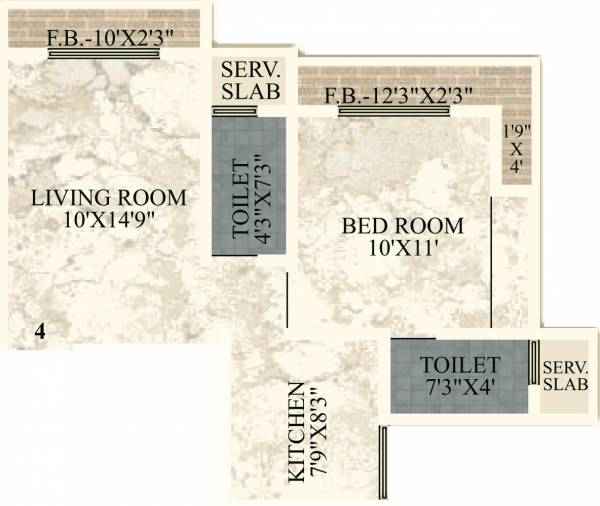 JVM Orchid (1BHK+2T (425.82 sq ft) 425.82 sq ft)