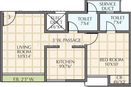 Tirupati Atlantis (1BHK+2T (605 sq ft) 605 sq ft)