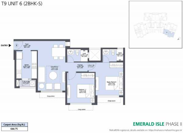 L And T Emerald Isle T9 (2BHK+2T (644.76 sq ft) 644.76 sq ft)
